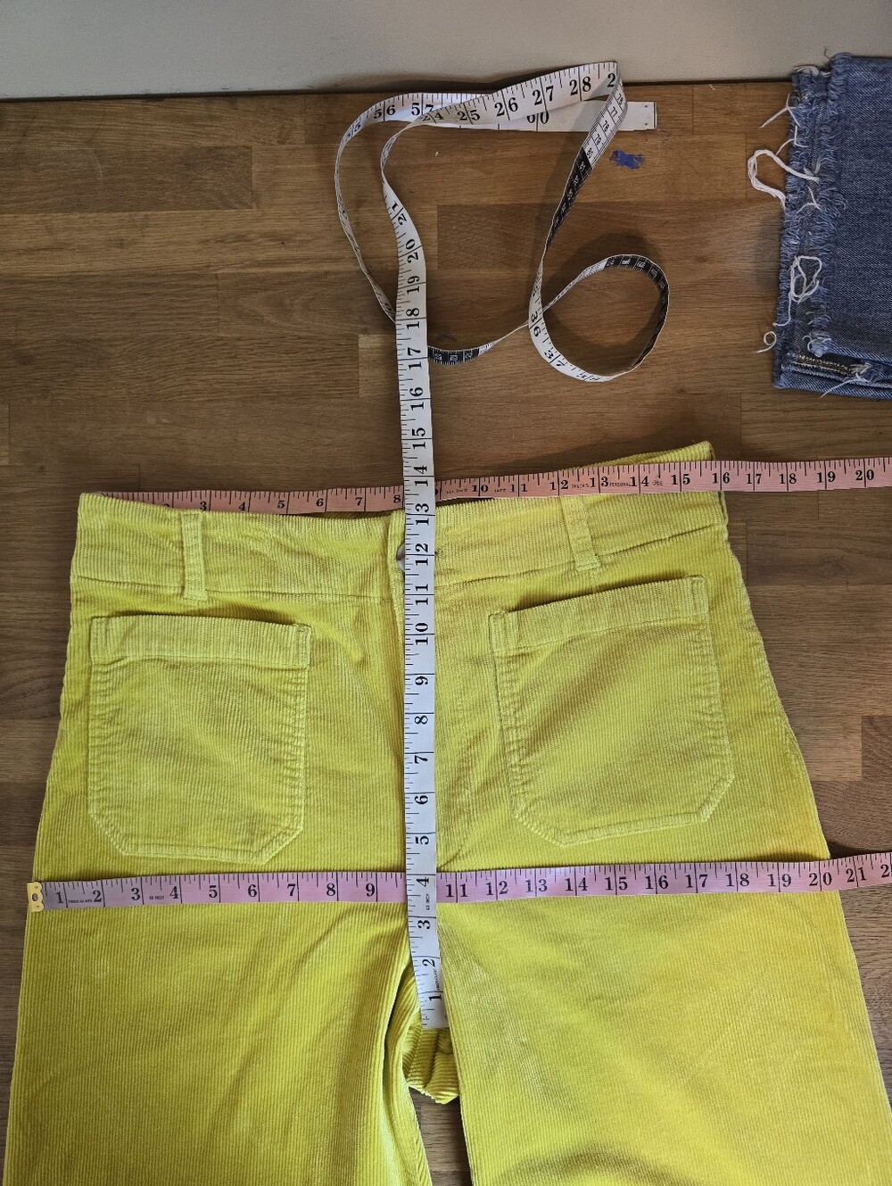 Maeve The Colette Wide-Leg Corduroy Pants Yellow Size 31 - Picture 9 of 11